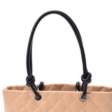 CHANEL Chanel Cambon Line Small Beige/Black Ladies Calf Tote Bag AB Rank Used Ginzo