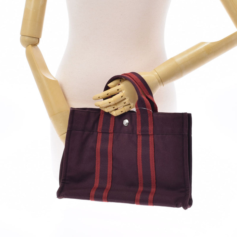 HERMES Hermes Fooltu PM Bordeaux Unisex Canvas Tote Bag AB Rank used Ginzo