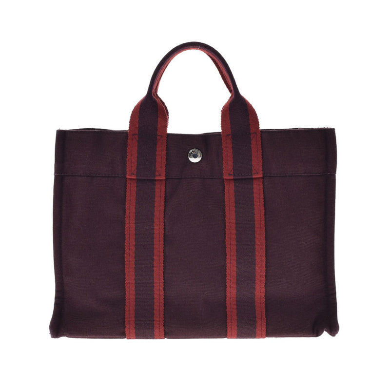 HERMES Hermes Fooltu PM Bordeaux Unisex Canvas Tote Bag AB Rank used Ginzo