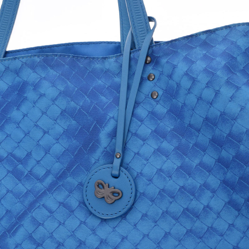 BOTTEGAVENETA ボッテガヴェネタ イントレッチオ 青 レディース ナイロン トートバッグ ABランク 中古 銀蔵