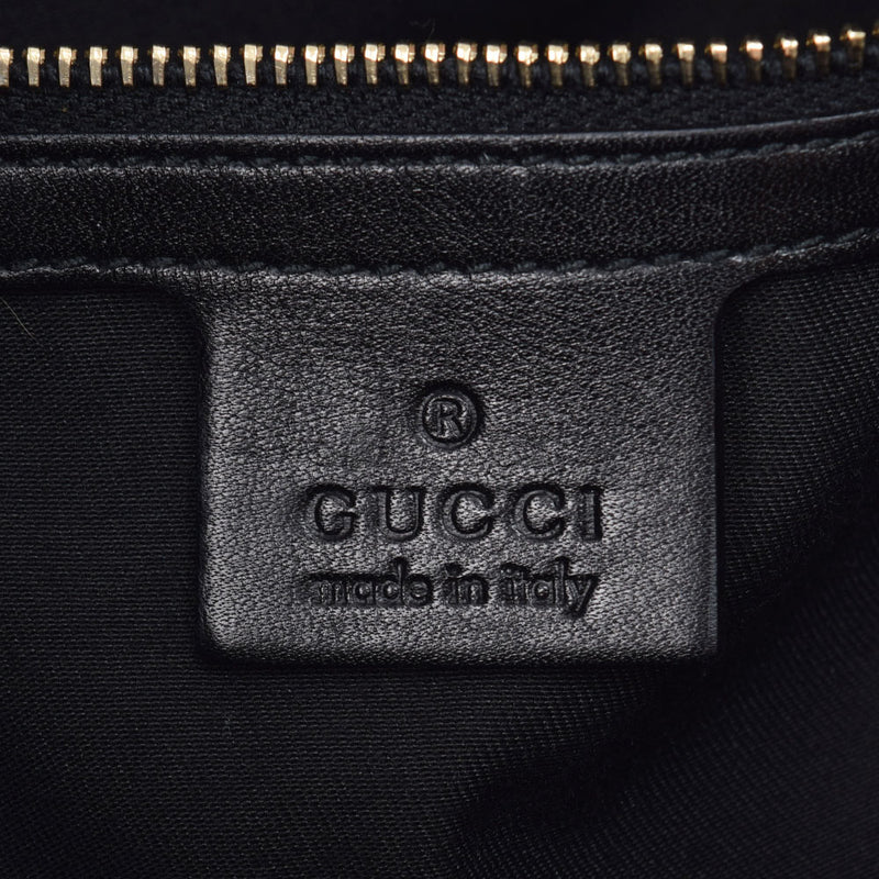 GUCCI Gucci Bamboo 2way Black Gold Bracket Ladies Leather Bamboo Handbag AB Rank used Ginzo