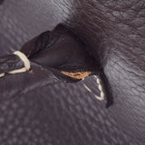 TOD’S トッズ ダークブラウン レディース  レザー型押し ハンドバッグ ABランク 中古 銀蔵