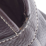 TOD’S トッズ ダークブラウン レディース  レザー型押し ハンドバッグ ABランク 中古 銀蔵