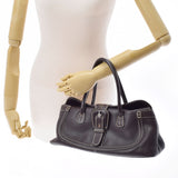 TOD’S トッズ ダークブラウン レディース  レザー型押し ハンドバッグ ABランク 中古 銀蔵