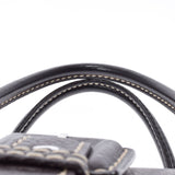 TOD’S トッズ ダークブラウン レディース  レザー型押し ハンドバッグ ABランク 中古 銀蔵