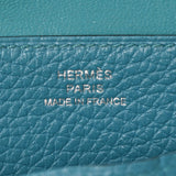 爱马仕爱马仕（Hermes Hermes dogon）长绿松石银色金属配件□r雕刻（2014年左右）男女通用的托里昂·莱曼斯（Toryon Lemance）长钱包B级使用Ginzo