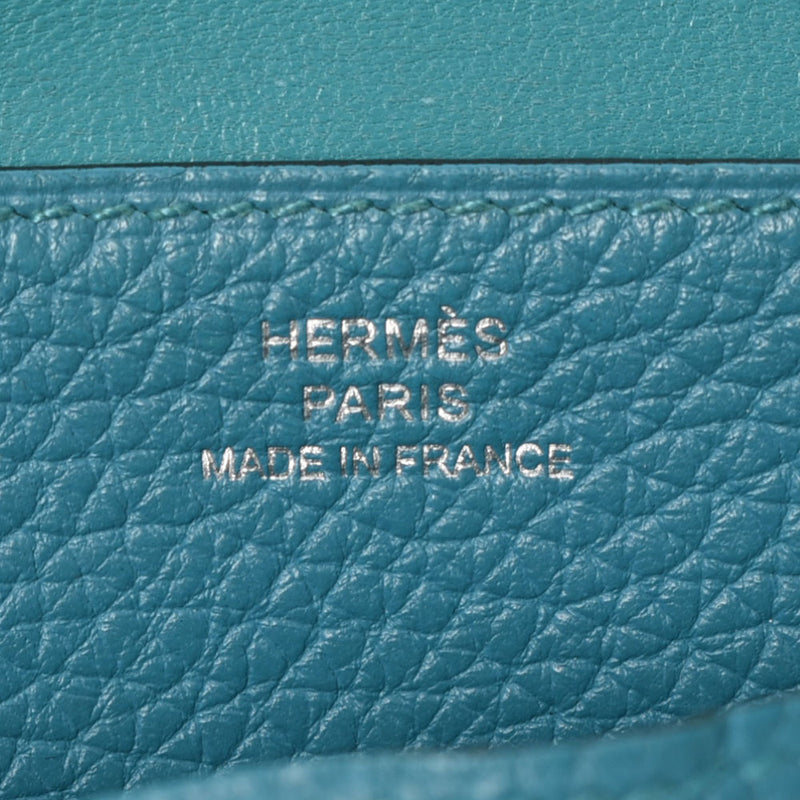 HERMES Hermes Dogon Long Turquoise Silver metal fittings □ R engraved (around 2014) Unisex Toryon Lemance Long Wallet B Rank Used Ginzo