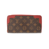 路易威顿路易·维顿（Louis Vuitton）路易·威登（Louis Vuitton）会标Zippy Wallet Retro Retro三（红色）M61854女士会标帆布帆布长钱包AB级使用Ginzo