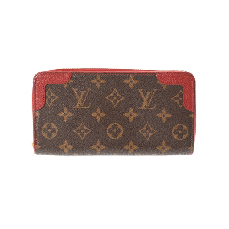 LOUIS VUITTON ルイヴィトン モノグラム ジッピーウォレット レティーロ  スリーズ(赤) M61854 レディース モノグラムキャンバス 長財布 ABランク 中古 銀蔵