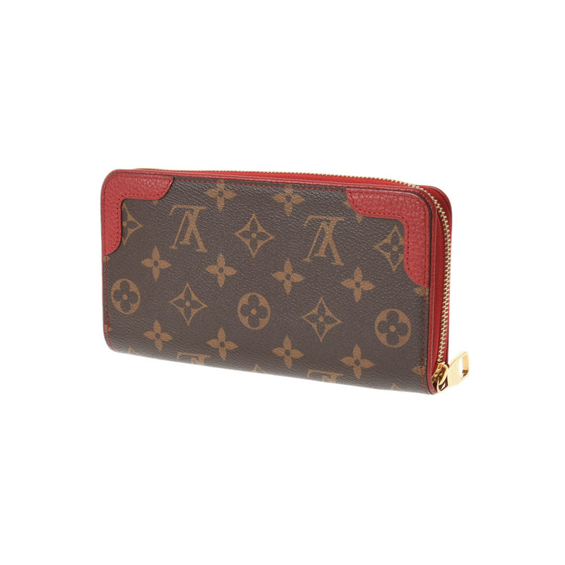 LOUIS VUITTON ルイヴィトン モノグラム ジッピーウォレット レティーロ  スリーズ(赤) M61854 レディース モノグラムキャンバス 長財布 ABランク 中古 銀蔵