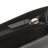 CHANEL Chanel Wallet Black Silver Bracket Ladies Caviar Skin Bi -fold Wallet B Rank used Ginzo