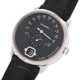 CHANEL Chanel Messhe Du Chanel H6597 Men's PT/Leather Watch Hand -wound Black Dial A Rank used Ginzo