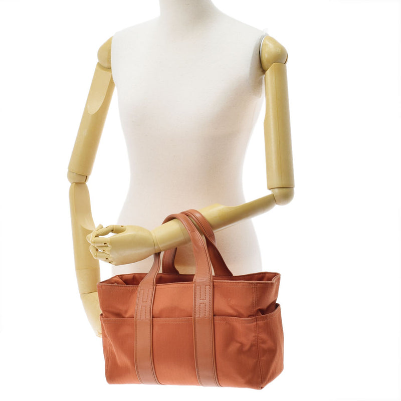 HERMES エルメス アカプルコ PM  オレンジ レディース ナイロン ハンドバッグ Bランク 中古 銀蔵
