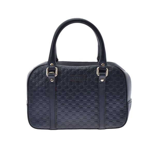 GUCCI グッチ マイクロ グッチシマ アウトレット 2WAY  ネイビー 247902 レディース レザー GP ハンドバッグ ABランク 中古 銀蔵