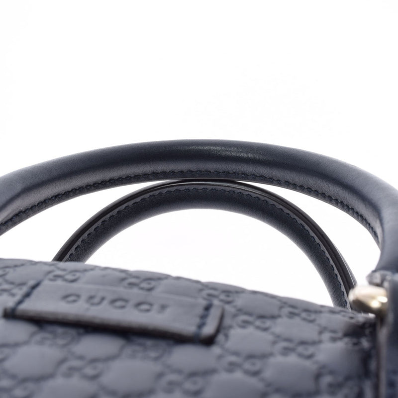 GUCCI Gucci Micro Gucci Ma Outlet 2WAY Navy 247902 Ladies Leather GP Handbag AB Rank Used Ginzo