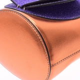GUCCI Gucci Children's Metallic Orange/Purple Ladies Leather Handbag New Used Ginzo