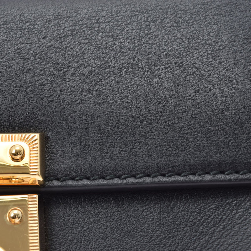 Gucci Gucci连锁肩部出口黑色女士小牛GP支架肩带置于级别的Ginzo