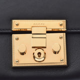 Gucci Gucci连锁肩部出口黑色女士小牛GP支架肩带置于级别的Ginzo