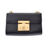 Gucci Gucci连锁肩部出口黑色女士小牛GP支架肩带置于级别的Ginzo