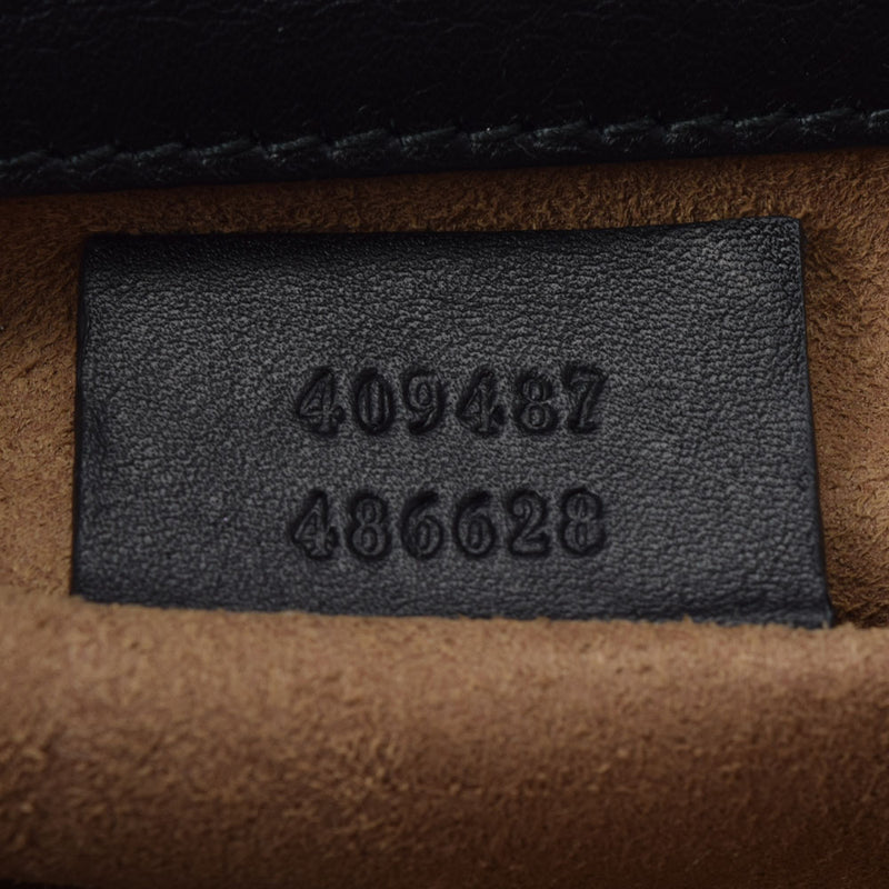 Gucci Gucci连锁肩部出口黑色女士小牛GP支架肩带置于级别的Ginzo