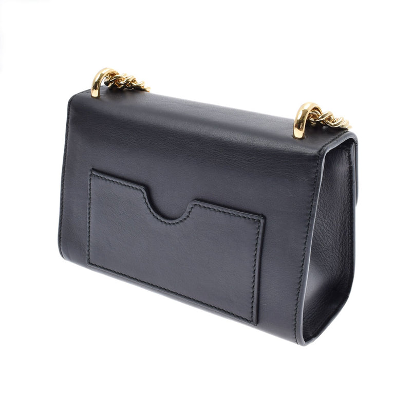 Gucci Gucci连锁肩部出口黑色女士小牛GP支架肩带置于级别的Ginzo