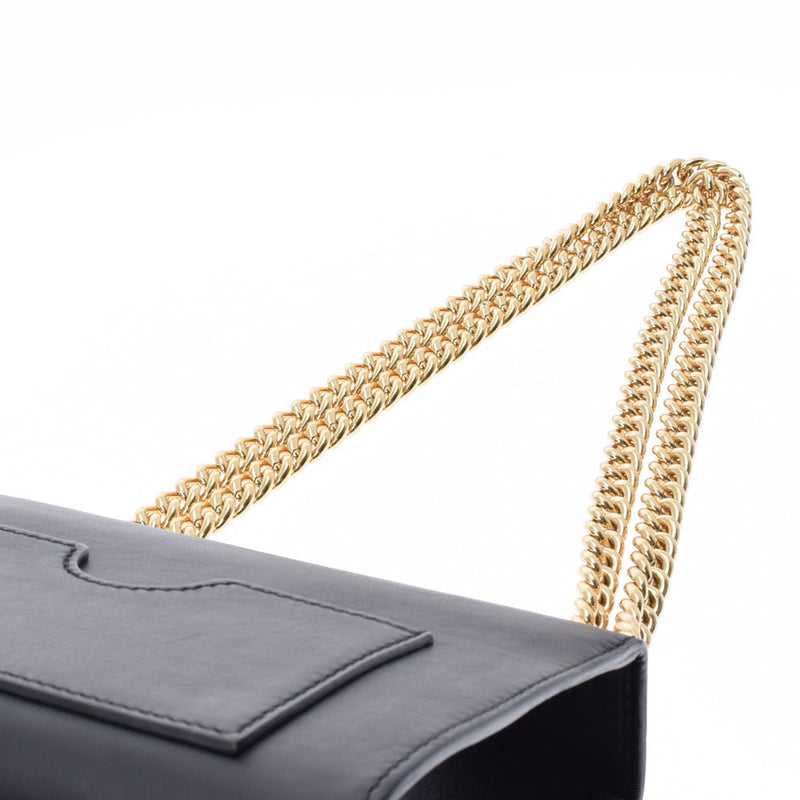 Gucci Gucci连锁肩部出口黑色女士小牛GP支架肩带置于级别的Ginzo