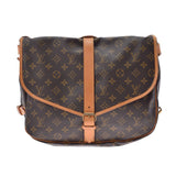 LOUIS VUITTON ルイヴィトン モノグラム ソミュール35 ブラウン M42254 ユニセックス モノグラムキャンバス ショルダーバッグ Bランク 中古 銀蔵