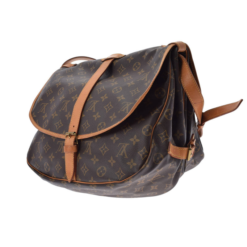 LOUIS VUITTON ルイヴィトン モノグラム ソミュール35 ブラウン M42254 ユニセックス モノグラムキャンバス ショルダーバッグ Bランク 中古 銀蔵