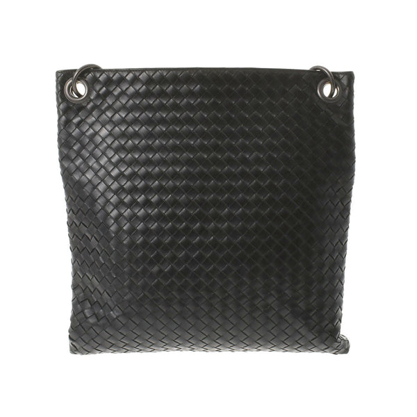 BOTTEGAVENETA Bottega Veneta Intrechart Shoulder Bag Black Ladies Leather Shoulder Bag B Rank Used Ginzo