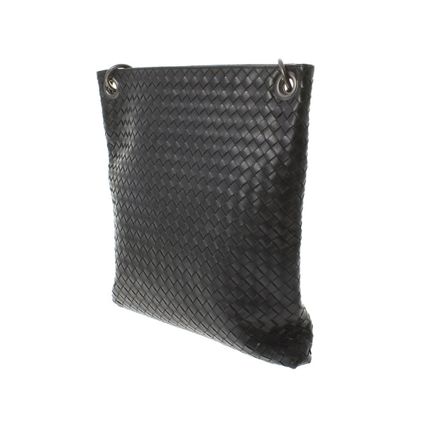 BOTTEGAVENETA Bottega Veneta Intrechart Shoulder Bag Black Ladies Leather Shoulder Bag B Rank Used Ginzo
