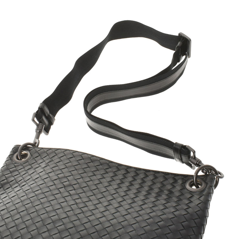 BOTTEGAVENETA Bottega Veneta Intrechart Shoulder Bag Black Ladies Leather Shoulder Bag B Rank Used Ginzo