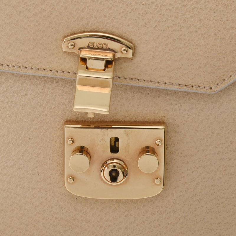 GUCCI Gucci 2WAY Vintage Beige Gold Brights 000 926 Unisex Leather Handbag B Rank used Ginzo