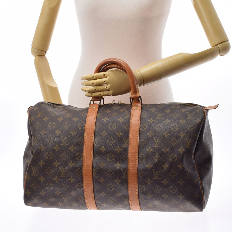 路易威顿路易·维昂（Louis Vuitton）路易威登（Louis Vuitton）会标kepol 45棕色M41428女用式字母纸帆布波士顿袋B级二手Ginzo