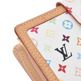 LOUIS VUITTON Louis Vuitton Multi -Color Portofoy Yubienova Bron (White) M92987 Ladies Monogram Multi -Color Bi -Fold Wallet AB Rank Used Ginzo