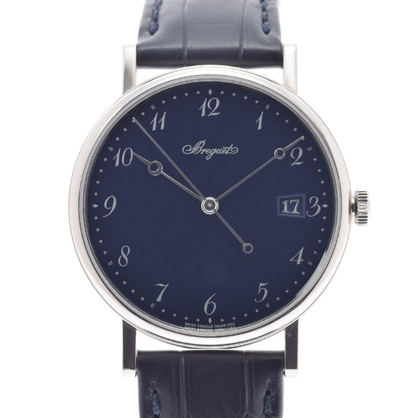 BREGUET ブレゲ クラシック 5177 5177BB/Y2/9V6 メンズ WG/革 腕時計 自動巻き 青文字盤 Aランク 中古 銀蔵