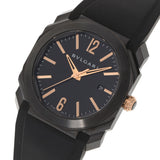 BVLGARI Bulgali Otoranero BG041BBSVD Men's SS/Rubber Watch Automatic Black Dial A Rank Used Ginzo