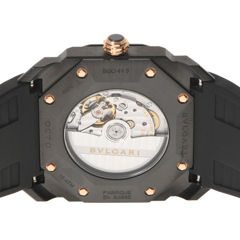 BVLGARI Bulgali Otoranero BG041BBSVD Men's SS/Rubber Watch Automatic Black Dial A Rank Used Ginzo