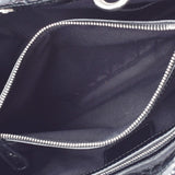 Christian DIOR Christian Dior Ladyol 2WAY Bag Black Silver Bracket Ladies Enamel Handbag B Rank used Ginzo