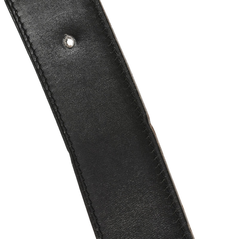 HERMES Hermes Evrelt Reversible 85 Black/Gold Silver Bracket □ K -engraved (around 2007) Men's Box Kafgo Belt A Rank used Ginzo