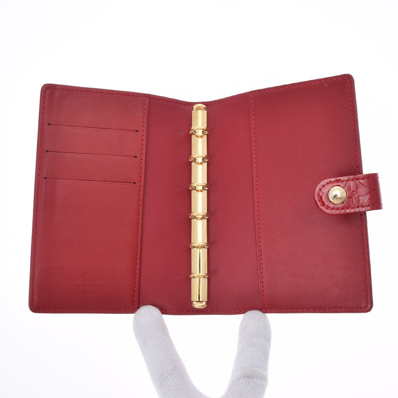 LOUIS VUITTON Louis Vuitton Verni Agenda PM Pom Damur R21016 Ladies Monogram Verni Notebook Cover AB Rank Used Ginzo