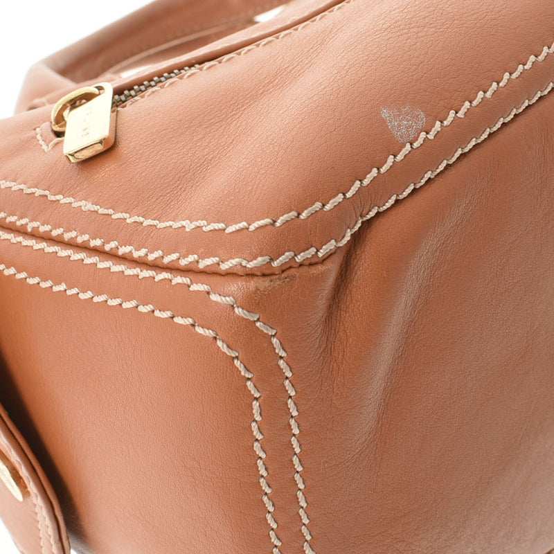 Celine Celine Buggy Bag Camel Gold Bracket Ladies Leather Handbag AB Rank Used Ginzo