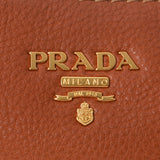 PRADA プラダ レザー型押し オレンジ ゴールド金具 BR3291 レディース レザー セミショルダーバッグ ABランク 中古 銀蔵