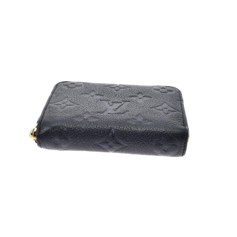 LOUIS VUITTON ルイヴィトン モノグラム アンプラント ジッピーコインパース 黒 M60574 ユニセックス レザー コインケース Bランク 中古 銀蔵