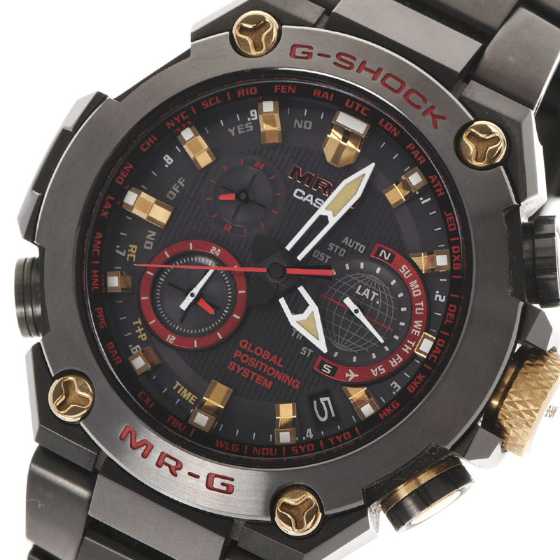 Casio Casio G-shock太阳能无线电GPS MRG-G1000B-1A4JR男士钛钛观看太阳能无线电时钟黑色拨号