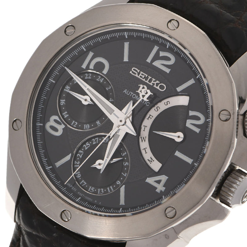 SEIKO セイコー ブライツ レトログラード 4S27-00C0 メンズ TI/革 腕時計 自動巻き 黒文字盤 Aランク 中古 銀蔵