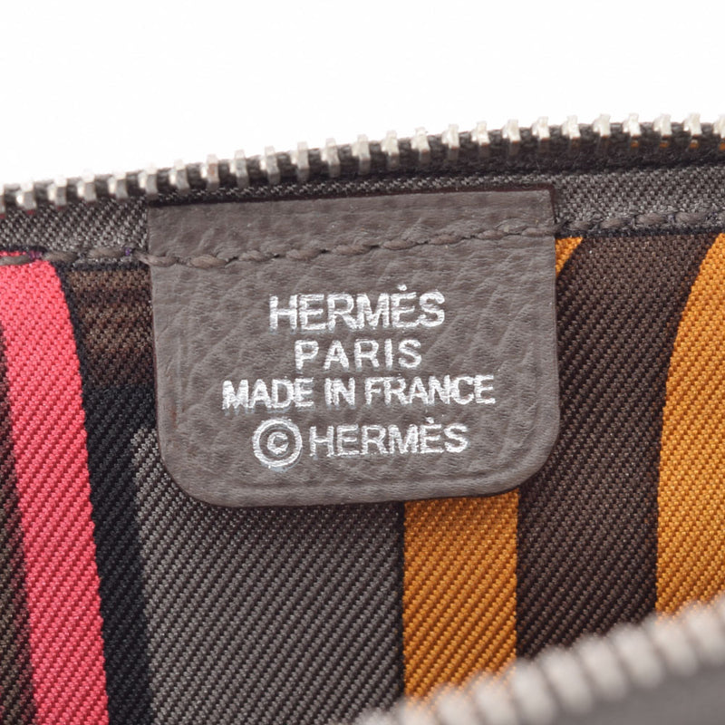 HERMES エルメス アザップ コンパクト シルクイン エタン シルバー金具 □P刻印(2012年頃) レディース  エプソン コインケース Aランク 中古 銀蔵