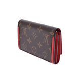 LOUIS VUITTON ルイヴィトン モノグラム ポルトフォイユ フロールコンパクト コクリコ M64587 ユニセックス モノグラムキャンバス レザー 二つ折り財布 Bランク 中古 銀蔵