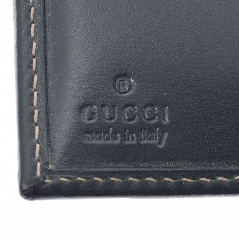 GUCCI グッチ GG柄 ベージュ/グリーン レディース キャンバス レザー 二つ折り財布 ABランク 中古 銀蔵