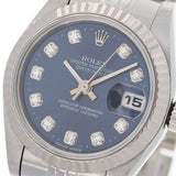 ROLEX ロレックス デイトジャスト 10Pダイヤ 69174G レディース WG/SS 腕時計 自動巻き 青文字盤 Aランク 中古 銀蔵