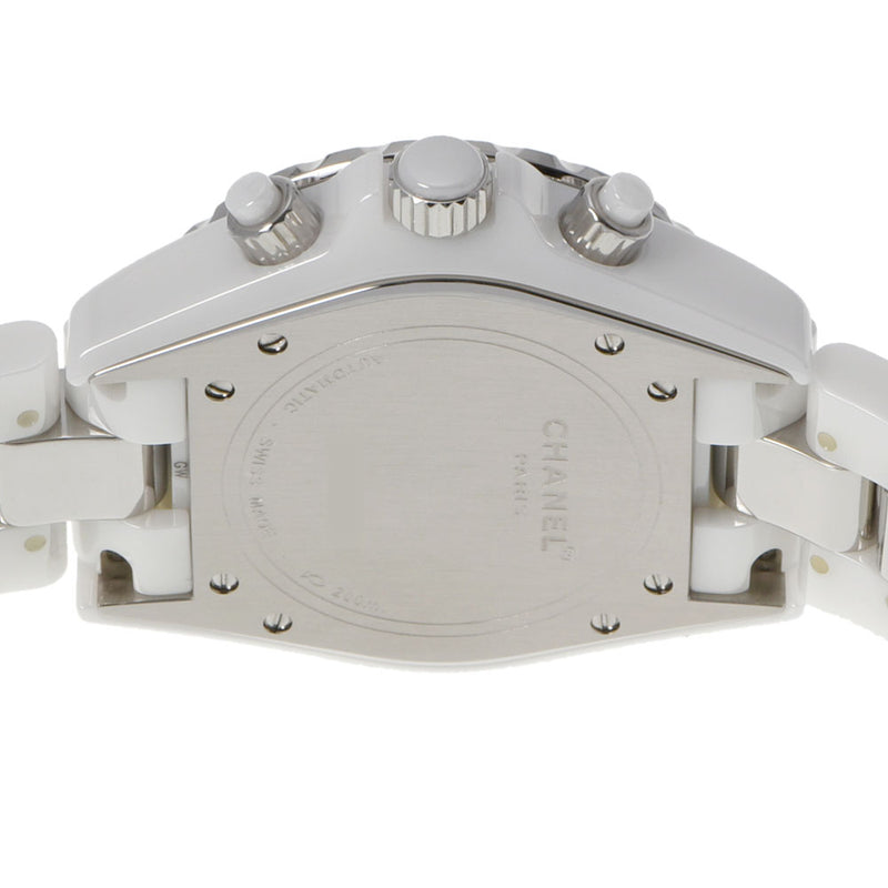 CHANEL シャネル J12 クロノ 41mm ベゼルブレスダイヤ H1707 メンズ 白セラミック/SS 腕時計 自動巻き 白文字盤 Aランク 中古 銀蔵